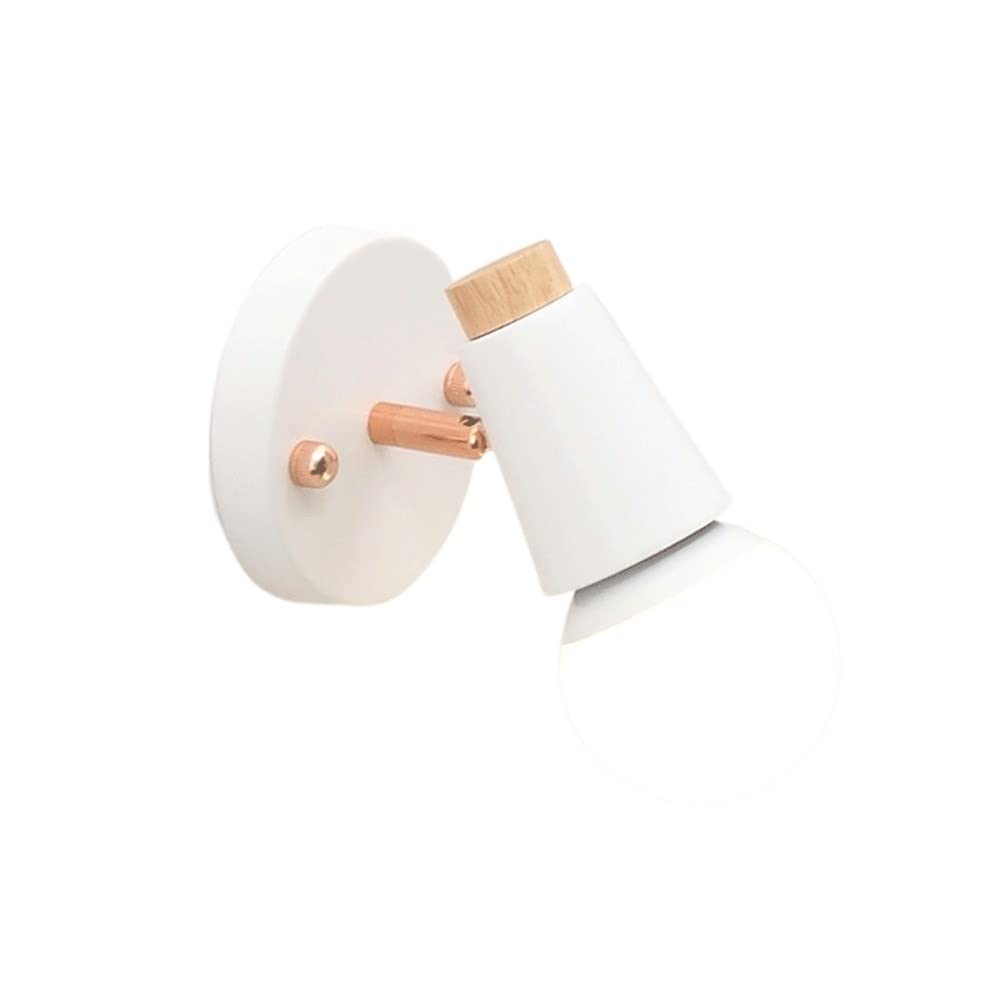 VDOQTLJT Nordic Iron Modern Simple Bedside Solid Wood Wall Light Aisle Hotel Spotlights Ceiling Lamp Ony Led Waterpr(Blanc)