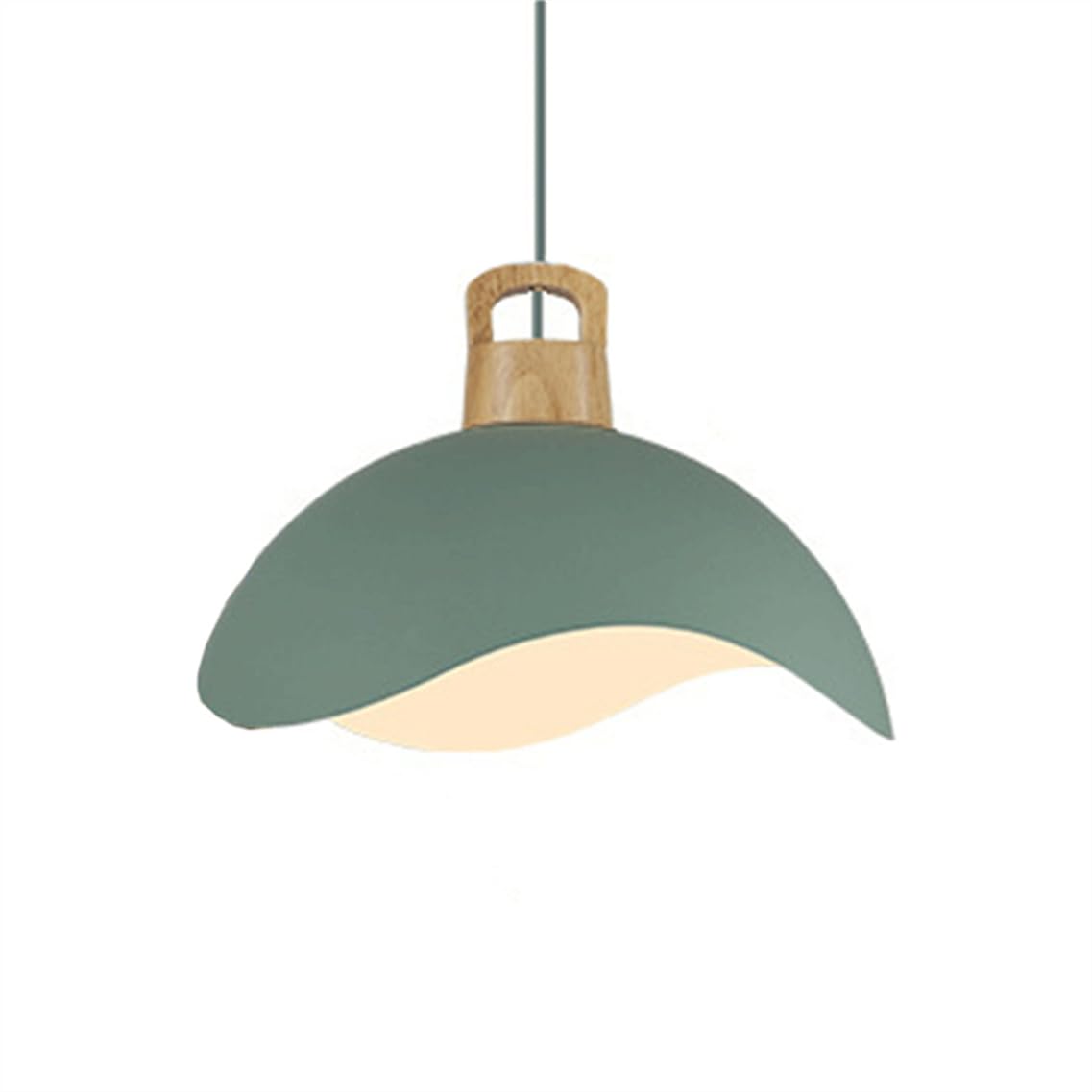 YGZPALH Modern Kids Room Pendant Lights, Nordic Macaron Lamp Shade Oak Metal Lamp Fixture Minimalist Aluminum Chandeliers for Bedroom Metal Hanging Lamp for Living Room Restaurant Hallway Foyer
