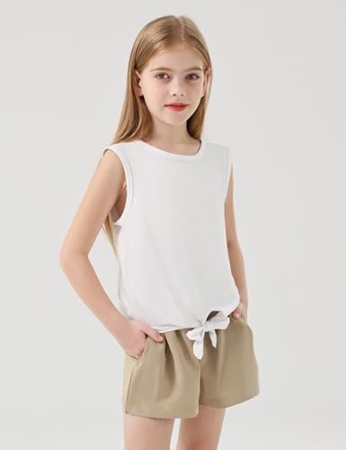 Girls Crop Tops Summer Tie Knot T Shirt Short Sleeve Shirts Tee Tank Top Size 5-14 Years2