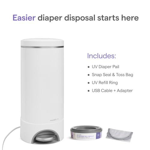 Munchkin Baby UV Diaper Pail, #1 in Odor Control, Step Pedal, White - image 4