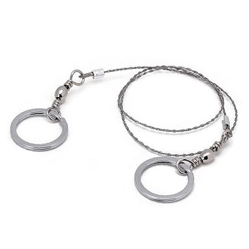 FOYTOKI Portable Stainless Steel Wire Saw for Outdoor Survival Easy to Use for Cutting Wood and More Essential Tool for Campers Hunters and Fishermen