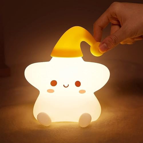 One94Store Silicone Star Night Light | USB Rechargeable LED Lamp with 7-Color Breathing...