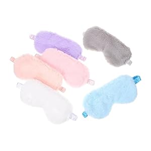 Set van 6 faux konijnenbont oogmaskers (Color : Assorted Color)