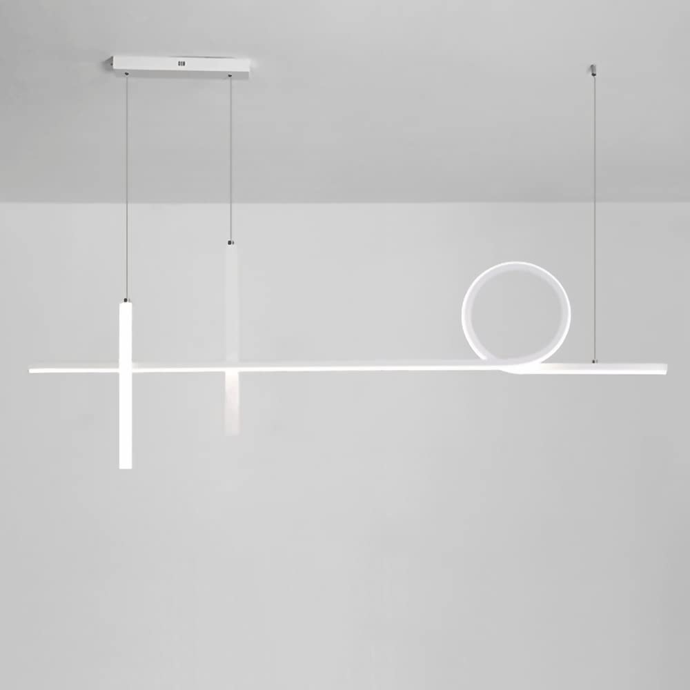 Lámpara colgante lineal geométrica creativa para iluminar comedores oscuros