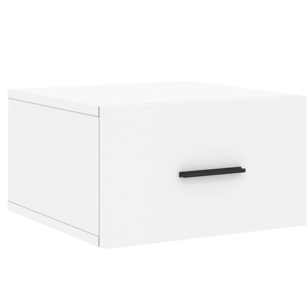 Mesita de noche dormitorio madera 35 x 35 x 20 cm blanco armario de noche colgante amplio espacio de almacenamiento estudio armario lateral función de presentación muebles para sala de estar