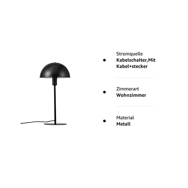 Nordlux Ellen 48555003 Tischlampe E14 Schwarz – Bild 3