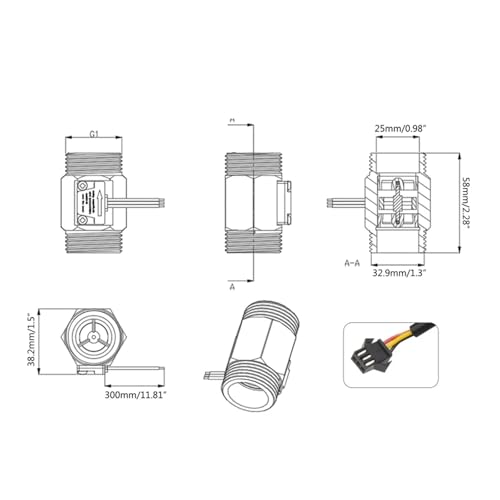 Capteur de débitmètre 1 pouce interrupteur de débit liquide eau - 7