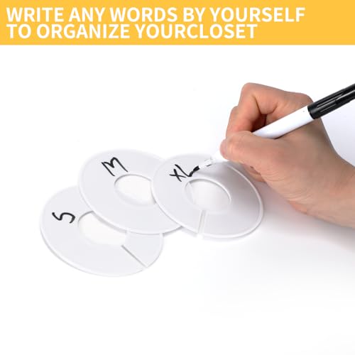 40 Stück Kleiderbügel Größentrenner, Größenfinder für Babykleidung, Kleiderständer Größen Teiler Rund für Kleidungsgrößen-Unterscheidung, Bekleidungsgeschäft (Weiß)