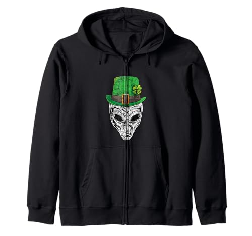 Chapeau de Saint-Patrick Retro Science Fiction Alien Leprechaun Sweat à Capuche