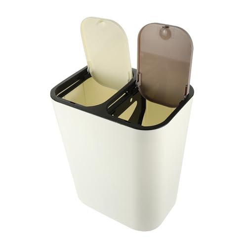 Bote de basura rectangular plástico blanco miniatura 1