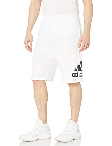 adidas Men's Basketball Crazylight Shorts, White/Black, Medium