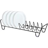Diseño Especial: La rejilla para secar platos está equipada con cuatro almohadillas antideslizantes transparentes para evitar que la rejilla se deslice y mejorar la estabilidad. Además, puede hacer que su encimera no se raye.