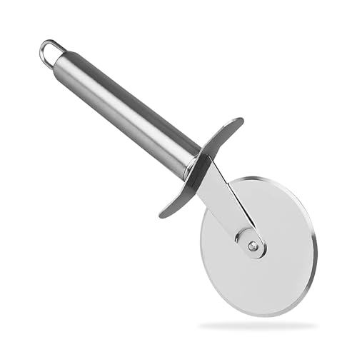 G4GADGET Premium Stainless Steel Pizza Cutter - 20cm x 6.5cm Pizza Slicer with Ergonomic Handle - Professional Pizza Wheel Cutter, Easy to Clean & Dishwasher Safe
