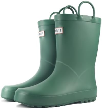 landchief Kids Rain Boots Premium Collection, Waterproof Natural Rubber Boots for Toddlers and Kids