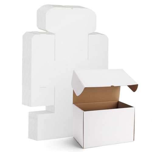 Image of WIFTREY 15 Pack 12x8x8 Small Shipping Boxes, 12 x 8 x 8 Corrugated Cardboard Mailer Box for Packaging Small Business, White