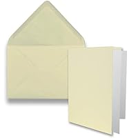 Set di biglietti quadrati pieghevoli, 15 x 15 c, con buste e