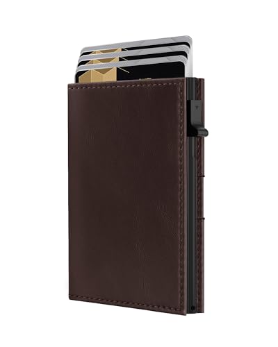 Image of QLD RFID Wallet for Men - Smart Pop up Card Holder - Trifold, Slim, Minimalist Wallet for Front Pocket, 9-11 Cards Capacity | ID Window | Cash Slot | Magnetic Closure