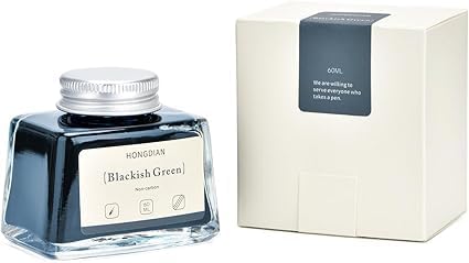 Image of HONGDIAN, Ink Bottle - Non Carbon | Blackish Green | 60ml Premium Writing Ink.