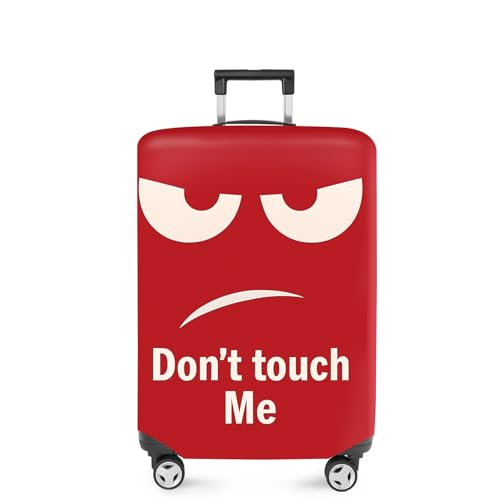 ANNA QUEEN Funny Luggage Cover, Don't Touch Me Red Face Design, Stretchable, Washable Travel Protector for 28-30 Inch Luggage