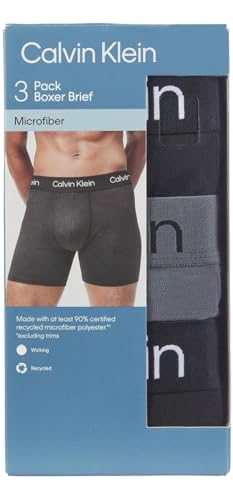 Calvin Klein Men's Boxer Brief Moisture Wicking, 3-pack (US, Alpha, Medium, Regular, Regular, Black/Black/Gray)4