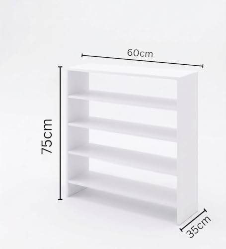 Image of Spyder Craft Engineering Wood Open Shelf Shoe Organizer Shoe Cabinet for Home, Shoe Rack with Multiple Shelves, Space Saving Shoe Rack for Entryway, Living Room & Bedroom, White, DIY Assembly