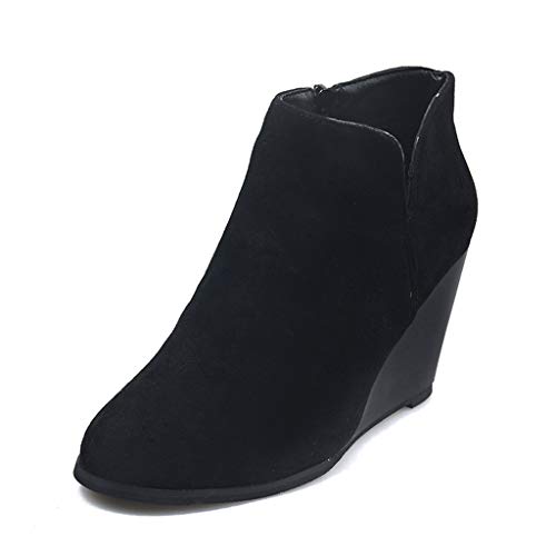 UMore Botas De Nieve De Invierno Mujer Adelgazar Zapatos Calientes Fur Botines Sneakers Zapatos de Plataforma de Cuña de Fitness Zapatos de Andar Impermeable Anti Deslizante Zapatos Cover