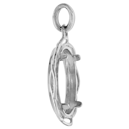Sterling Silver Braided Edge Penny Bezel Pendant for 19 mm Coins Prong Back 1 Cent Coin NOT Included3