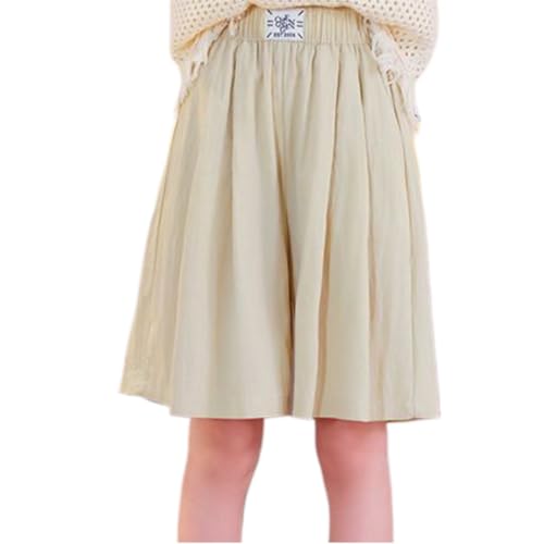 Pijama conjunto de pantalones cortos para niña, pantalones cortos casuales con piernas anchas para niñas, transpirables, cómodas, elásticas, ropa de juego para niños, para chaqueta de traje de niña de