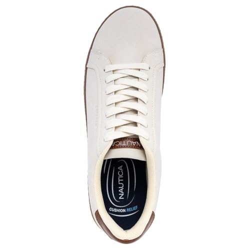 Image of Nautica Men's Casual Court Fashion Sneakers Classic Low-Top Lace-Up Shoes Comfortable Everyday Walking Style with Durable Outsole and Vegan Leather Upper