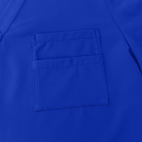 Scrubs for Men Set 2025 Spring Summer Uniform Stretchy V-Neck Scrub Top & Cargo Pant with Multi Pockets3