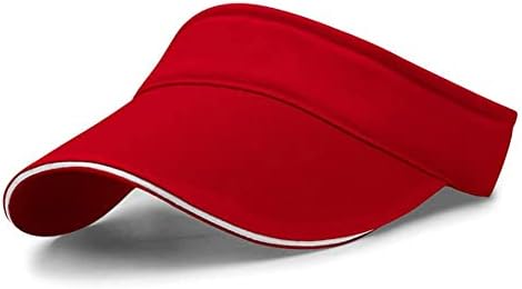 Men's Ladies Sports Visor Ladies Empty Top Hat Adjustable Ponytail Golf Tennis Visor Baseball Cap (Red)