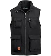 MeiLayM Heren Outdoor Vest Meerdere Zakken Licht Vissen Vest