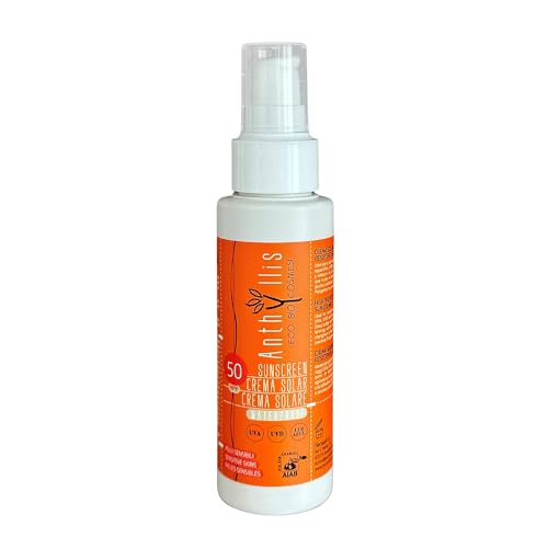 ANTHYLLIS Crema solar natural Bio SPF50 - para Adultos y Niños - protector solar ecológico sin tóxicos