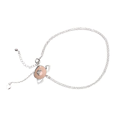Sxmrmnx Collar con colgante de cerdo volador pequeño y elástico para mujer, diseño de cerdo en movimiento, color plateado, Cobre