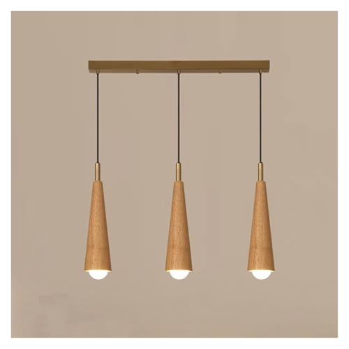 Suspension vintage en bois luminaire réglable pour corriger un plafond haut