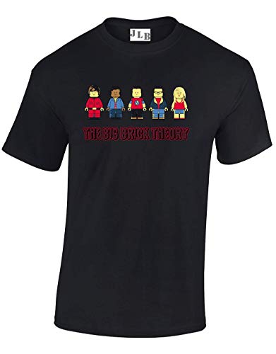 JLB Print The Big Brick Theory Émission Comedie TV Americaine Inspiree T-Shirt Coupe Classique Qualite Superieure pour Hommes et Adolescents - Noir/3X Grand