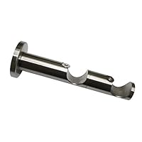 Supporti Doppi Per Bastoni Tende Gardinia - &Oslash;16mm, 14cm Dal Muro - Linea Memphis Nero - 2 Pezzi
