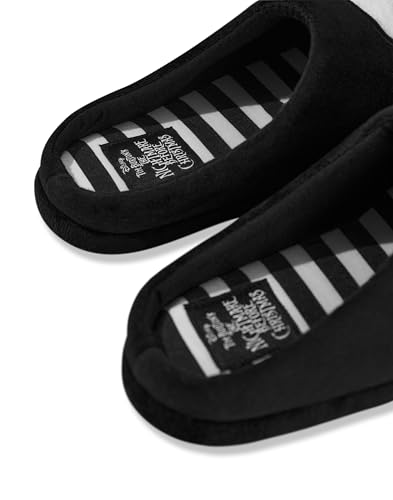 Disney The Nightmare Before Christmas Unisex Slippers | Adults Slip On Mules with Jack Skellington Character Face in Black 5