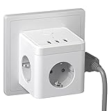 Steckdosenwürfel ohne Kabel, Steckdosenwürfel mit 3 USB, Mehrfachsteckdose ohne Kabel...