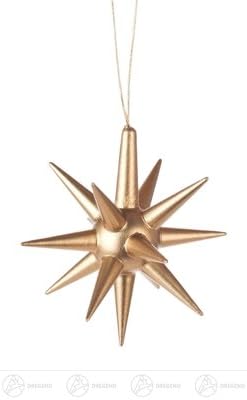 Tree Decoration Hangings Star Gold (4) Width x Height of x Depth 5 cmx5 cmx5 cm ore Mountains Christmas Tree Decoration Tree Decoration