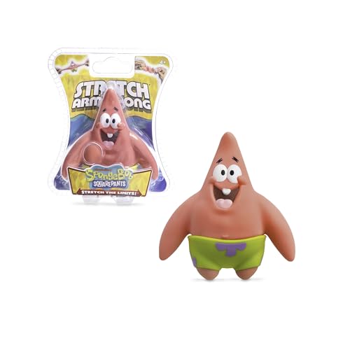 Basic Fun Stretch Armstrong Mini 3 (8.5cm) Stretchy Patrick Figure with Oversized Arms Try Me Packaging Stretch Toy for Kids Ages 4+