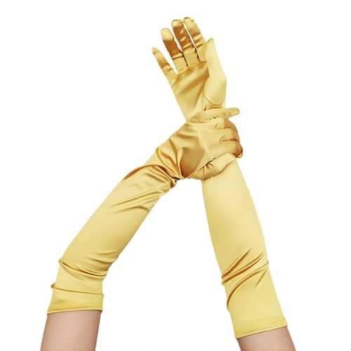 Long Opera Party Gloves 1920s Satin Elbow Length Gloves Stretchy Satin Comfortable Fabric for Bridal Wedding Cosplay Costumes