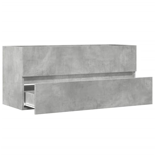 Mueble de baño elegante de madera de ingeniería gris hormigón 8