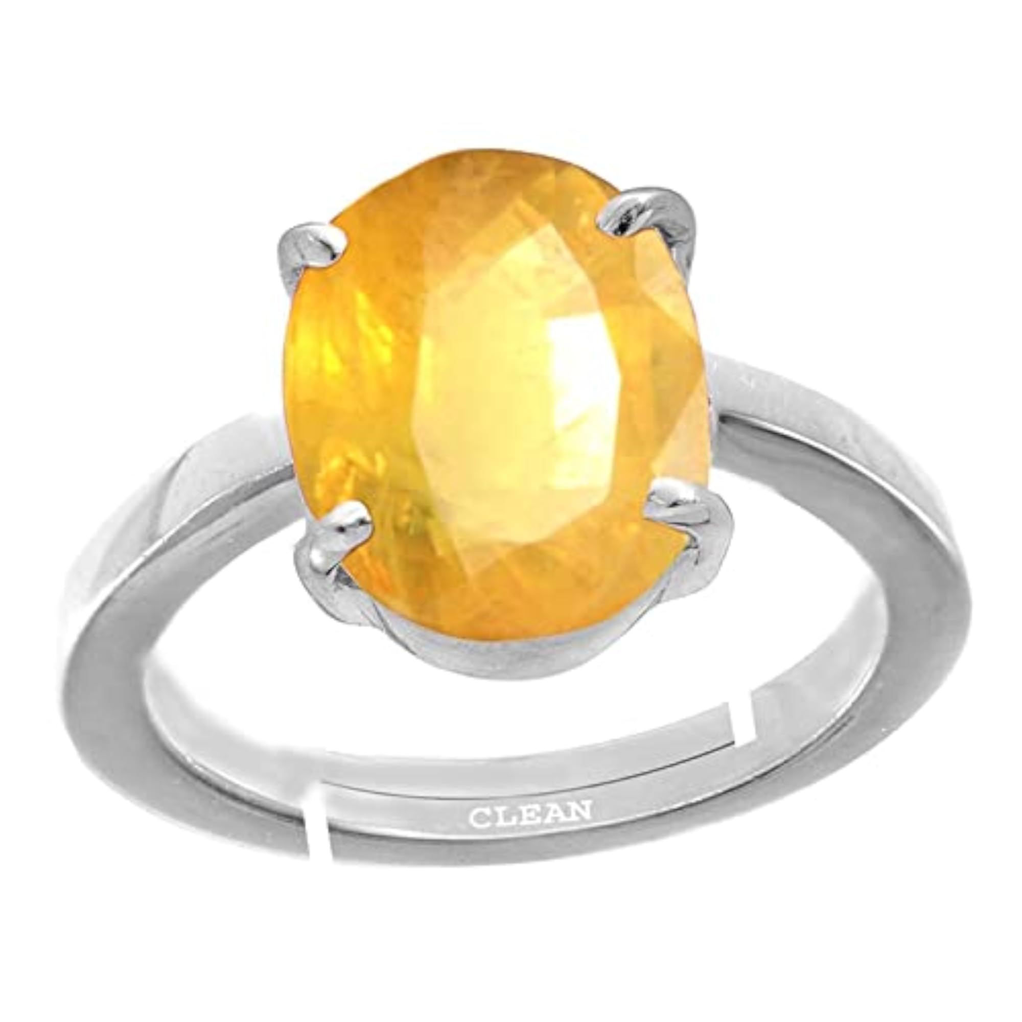 Women's Yellow Sapphire Adjustable Ring, Certified Natural Gemstone