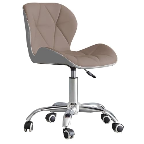 Amazon Brand – Umi Height-Adjustable Faux Leather Office Executive Study Desk Chair for Salon, Bar in Beige & White Color