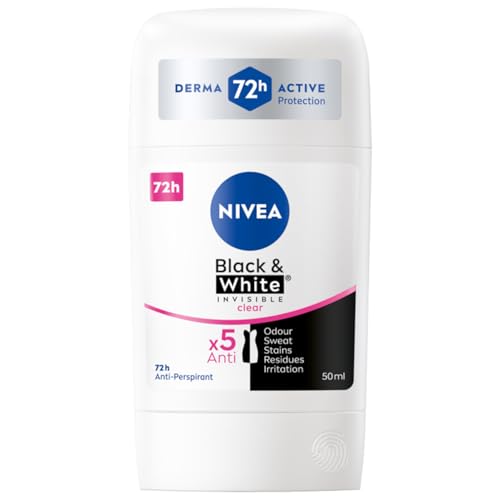 NIVEA Black&White 48 H Invisible Clear Stylo anti-transpirant pour femme 50 ml