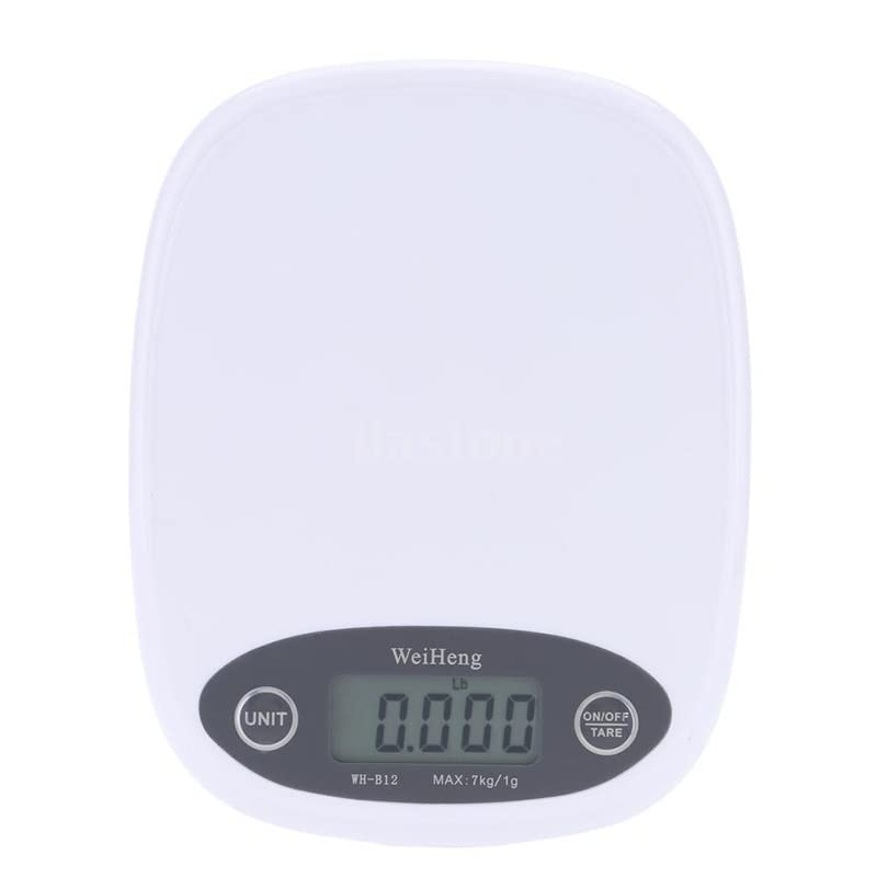2pcs La Escala de Alimentos 7kg / 1g, la Pantalla Digital Muestra el Peso en Gramos, onzas y Libras for Preparar Comida, cocinar y Hornear Blanca, una Necesidad de Cocina diseñada.