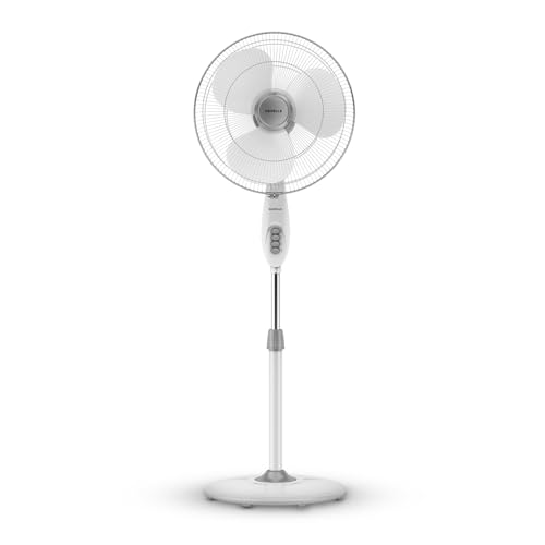 Havells Gatik Pro 400mm Pedestal Fan| 120 Ribs Guard for Safety| Smooth Oscillation| Heavy Base| ISI Marked | 2 Year Warranty | Grey view 1