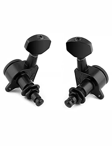 Bogart Locking Guitar String Tuning Pegs Sealed Machine Heads Tuners Tuning Keys 3 Left 3 Right For Electric Guitar Or Acoustic Guitar Black. #TOP6