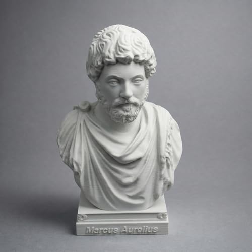 otdlle Roman Emperor Augustus Marcus Aurelius Nero Claudius Diocletian Constantine The Great Bust Head Sculpture Statue Collectible Figurine Table Top Home Decor (Marcus Aurelius, 4" Hx2.5 Wx2 D)